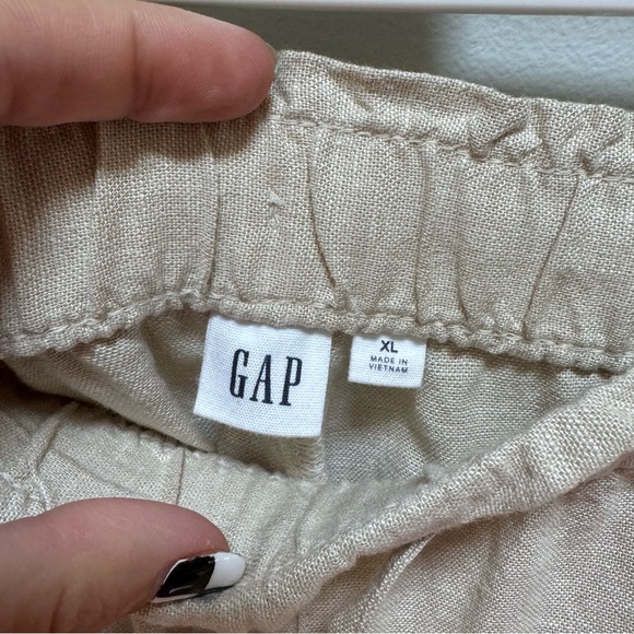 Gap 4" Mid Rise Easy Linen-Blend Pull-On Shorts Khaki Size XL - Picture 2 of 8